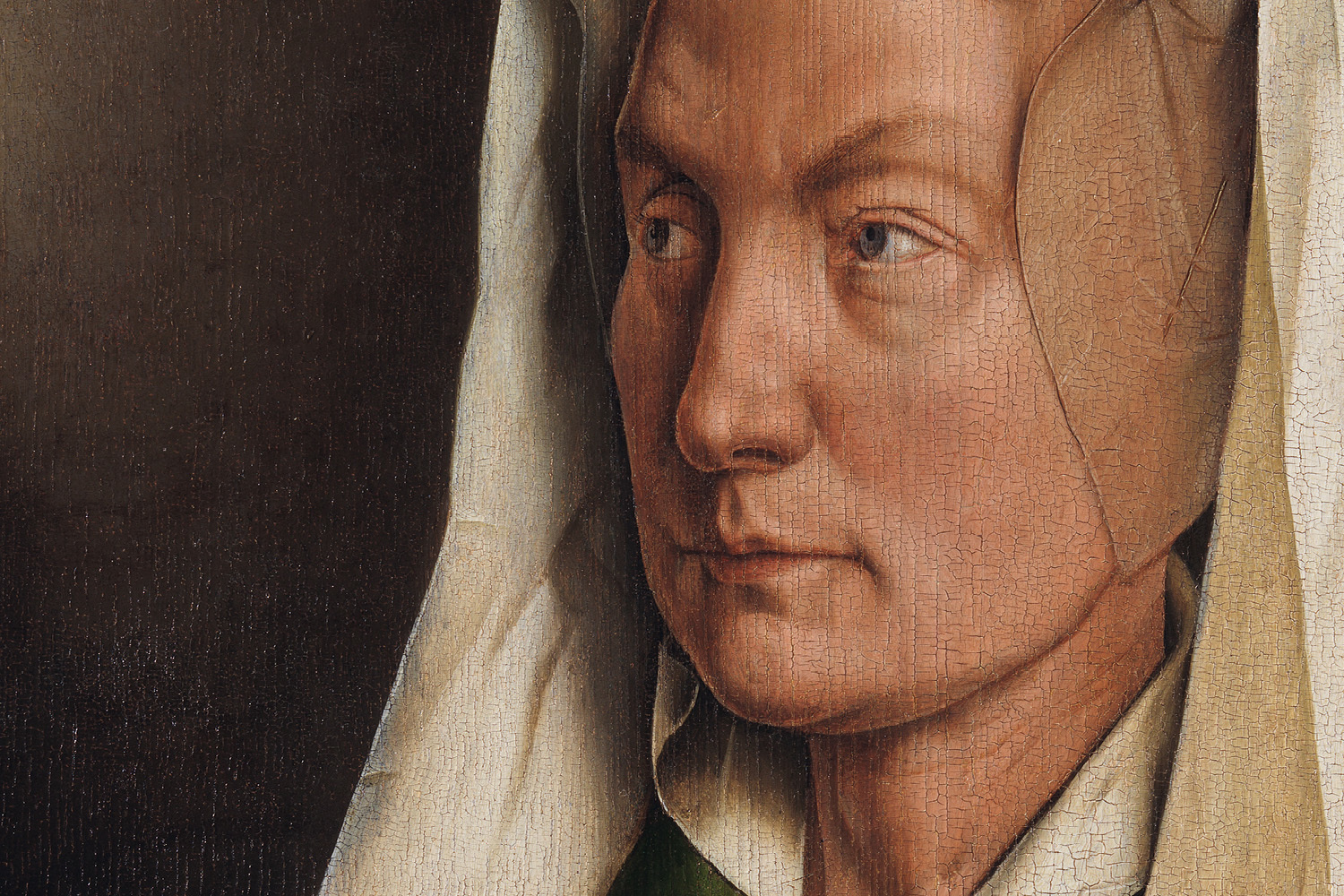 Ян Ван Эйк. Портрет жены заказчика, Изабеллы Вейдт.   Деталь створок Гентского алтаря. Собор Св.Бавона. Гент. 1432