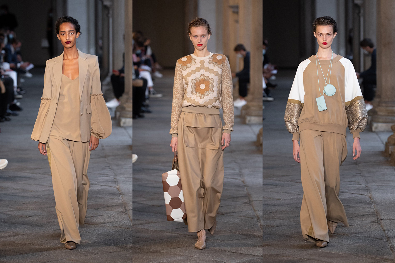 Белый, голубой и бежевый – основная палитра коллекции Max Mara весна-лето&nbsp;2021