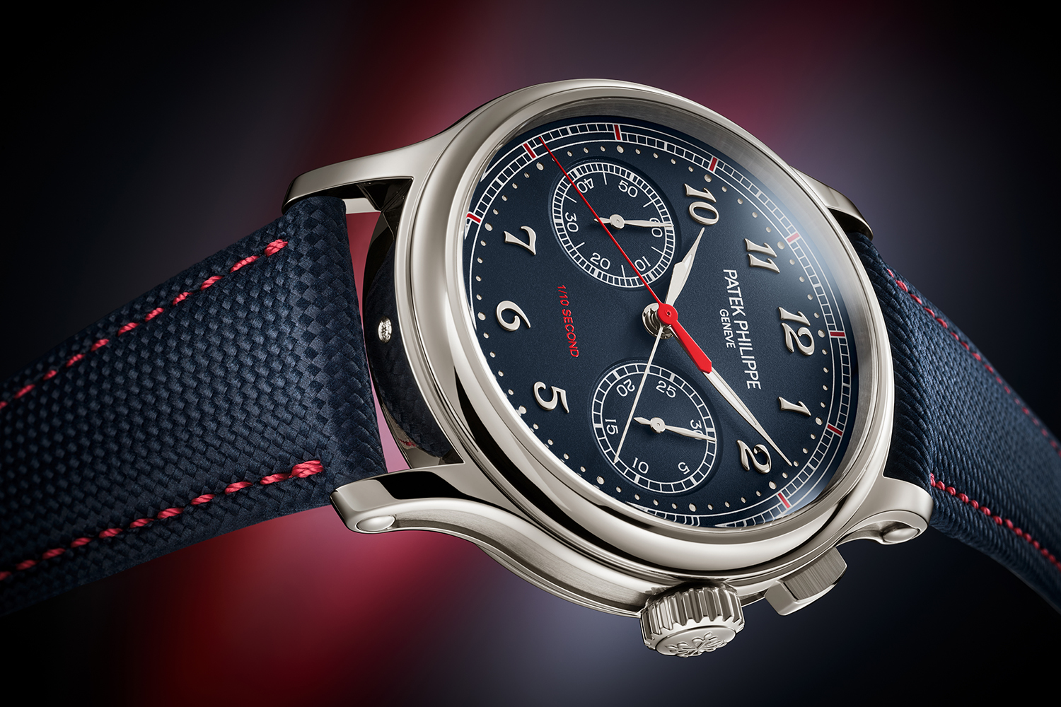 Новинка Patek Philippe 1/10 Second Monopusher Chronograph Ref. 5470P-001. Механизм помещен в 41 мм платиновый корпус