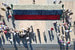 Краснодар. Национальный флаг из 50 000 живых роз на главной городской площади. Цветочный триколор был внесен в реестр рекордов России.