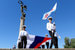 В этом году ВМФ России, основанный Петром I, отмечает 326-ю годовщину.<br><br>На фото: члены молодежных организаций во время праздничных мероприятий в Херсоне