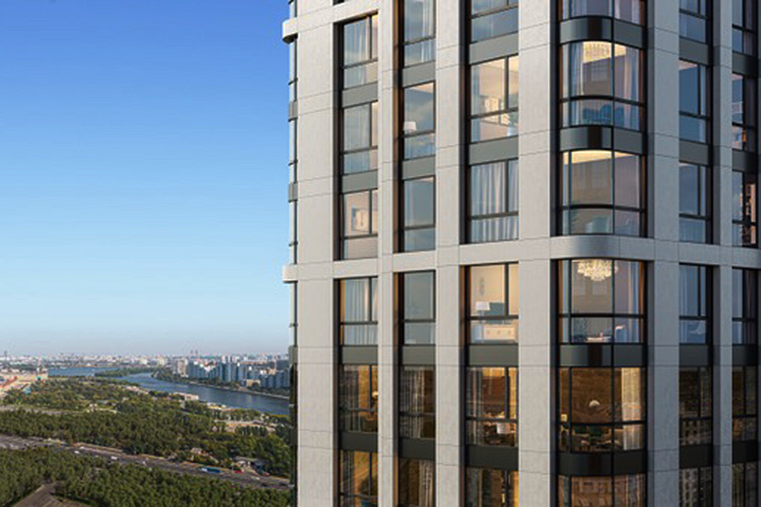 Проект Nagatino i-Land окружен набережными Москвы-реки с двух сторон