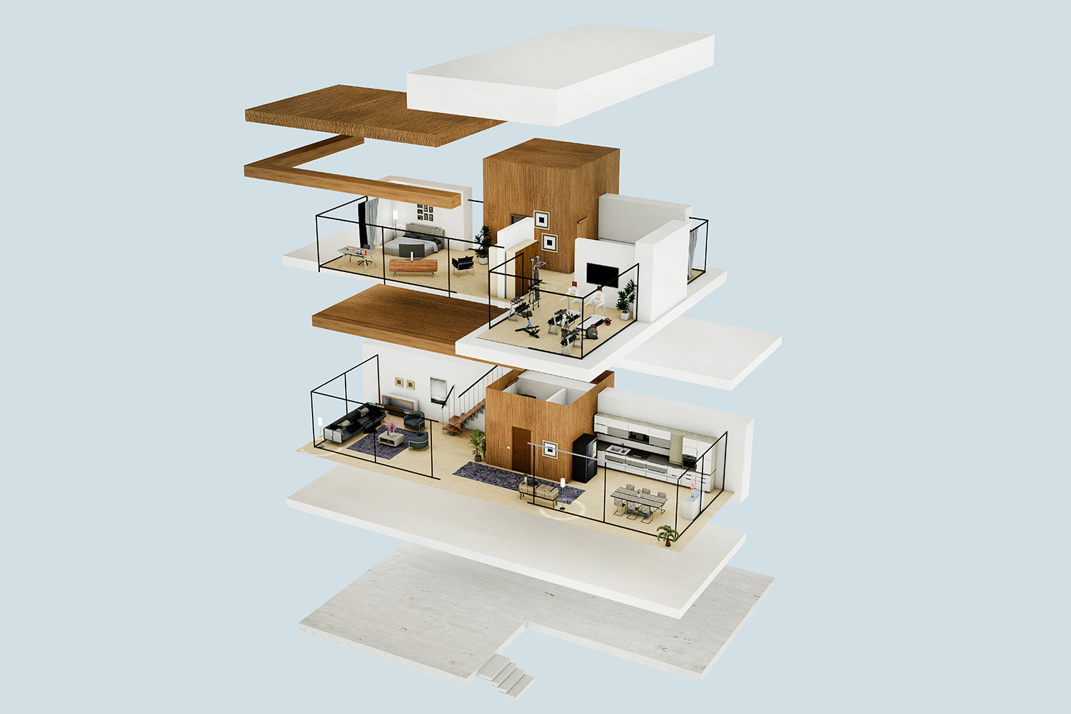 Процесс печати дома можно сравнить с глазированием торта: 3D принтер выдавливает «пасту» на «торт»-арматуру и выдает блоки слой за слоем