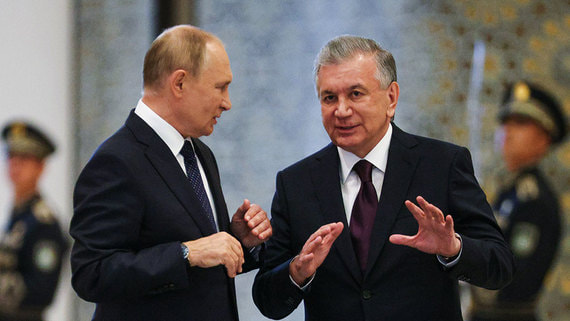 Президент РФ Владимир Путин и президент Узбекистана Шавкат Мирзиёев