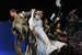 Актер Дмитрий Певцов в роли короля Англии Генриха II и Чурикова в роли королевы Алиеноры Аквитанской на предпремьерном показе спектакля «Аквитанская львица» в театре «Ленком».