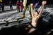 На фото: Забайкальский край. Чита. Ребенок во время крещенских купаний на озере Кенон.