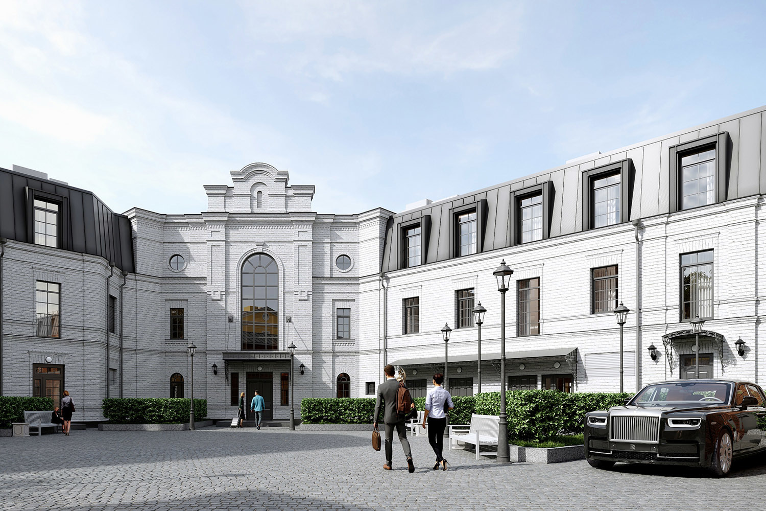 Внутренний двор и главный вход в Rodina Grand Hotel & Spa Irkutsk