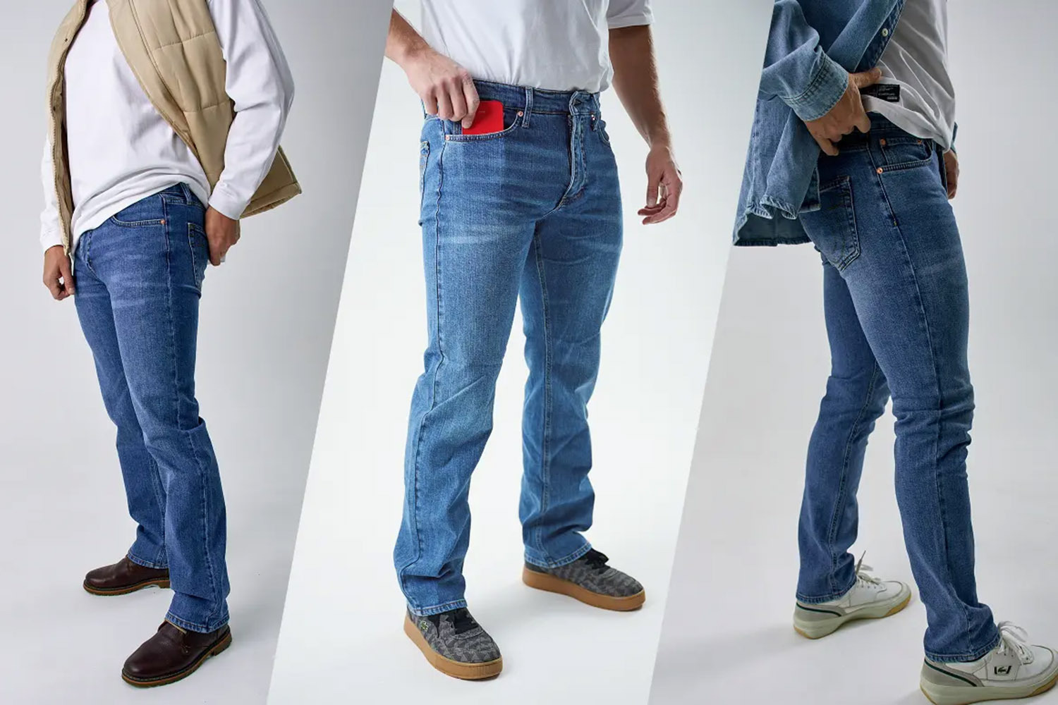 При разработке этих брюк была примененена технология защитного кармана