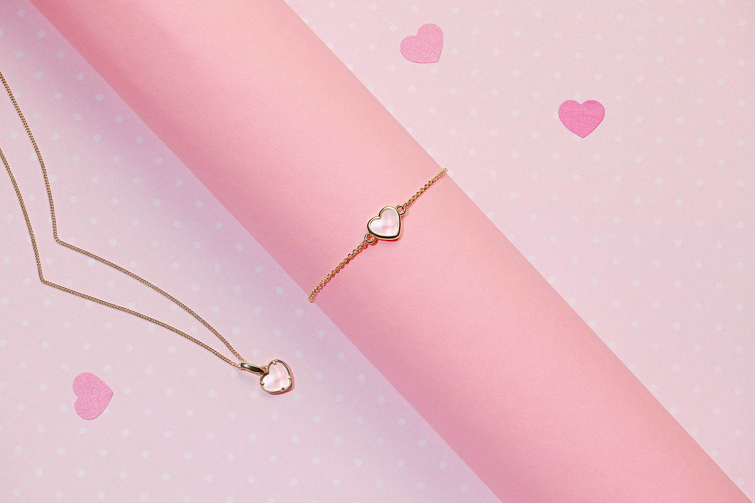 Браслет и подвеска, золото и перламутр, MIUZ Diamonds