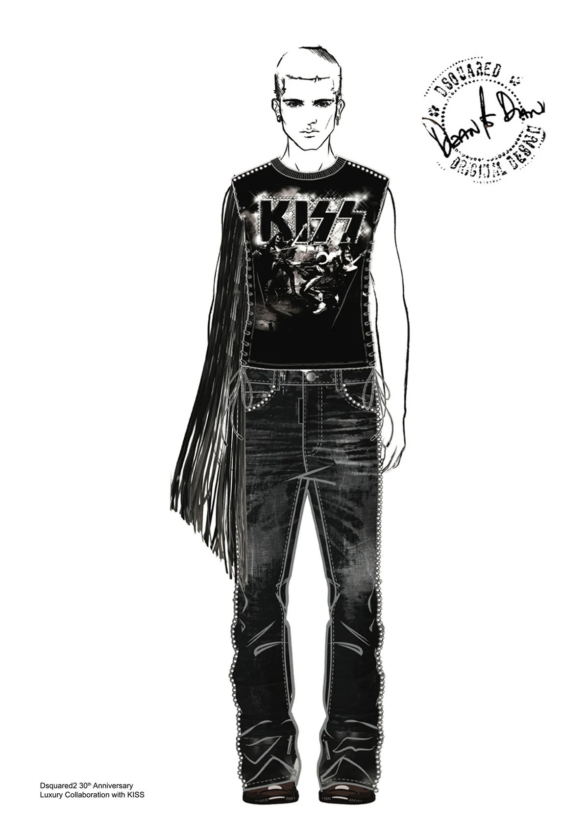 Эскиз образа из линейки Dsquared2 х Kiss 