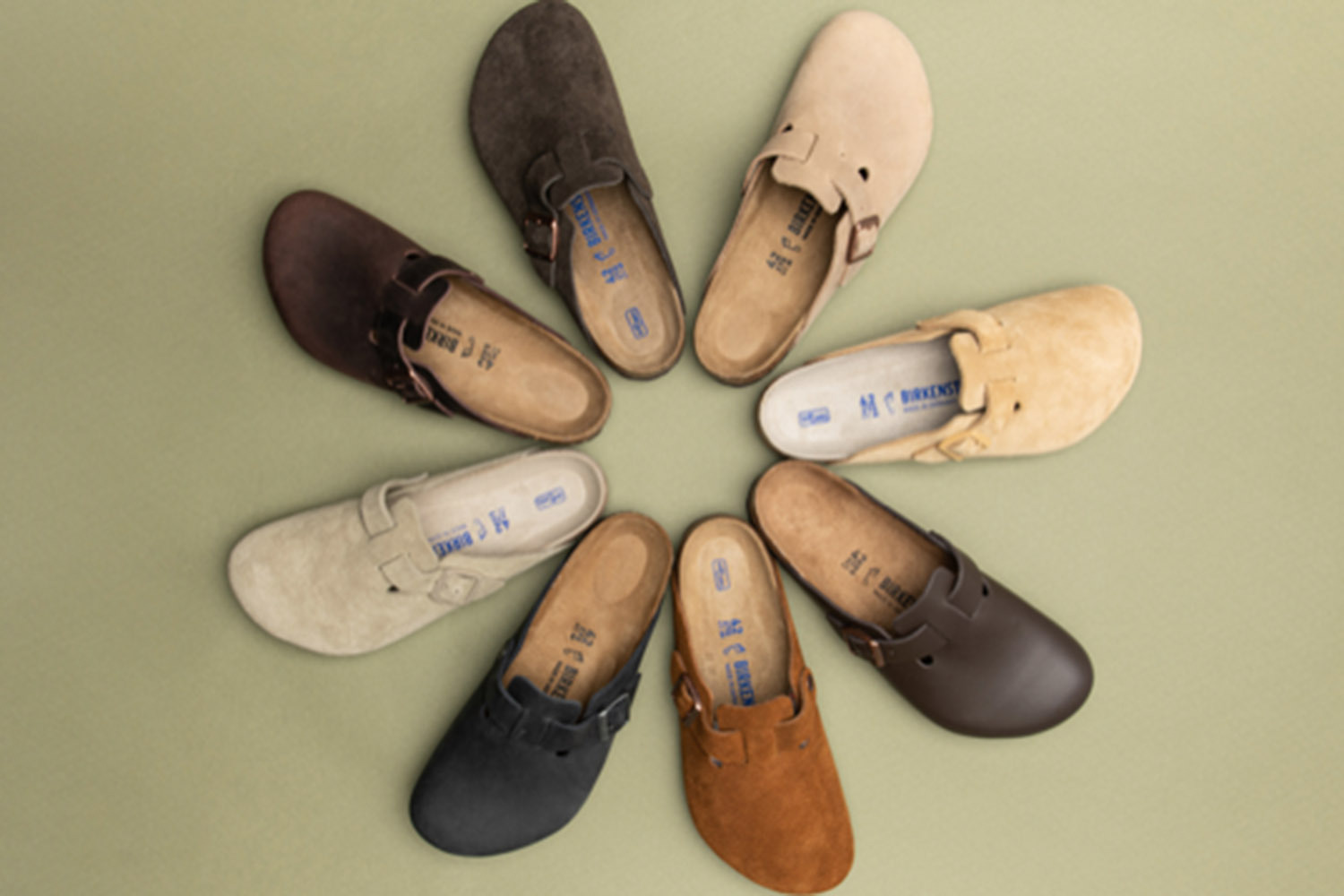 Образцы моделей сабо Birkenstock с анатомической стелькой