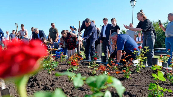 В Курске высадили аллею роз в память о погибших при атаках ВСУ мирных жителях
