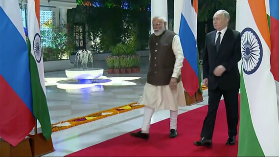 После ужина с Моди Путин направился в отель