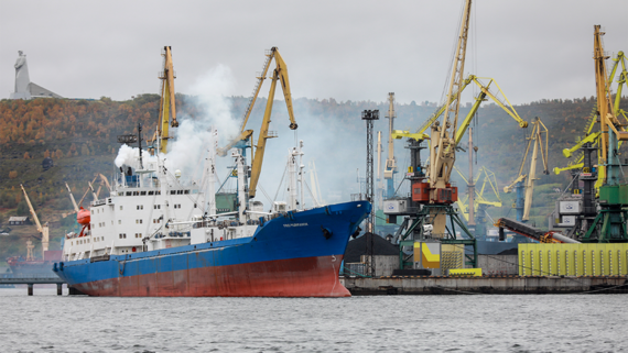 В порту Мурманска произошло задымление на грузовом судне